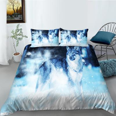 Cool Wolf Series Digital Printing Polyester Bedding Two Or Three-Piece Set