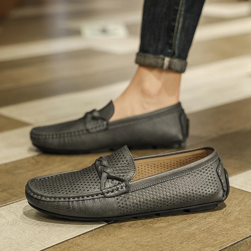 Leather Mens Loafers Leisure Walk Male Casual Shoes Moccasins Breathable Sneakers Men Driving Shoes Comfort Boat Flats