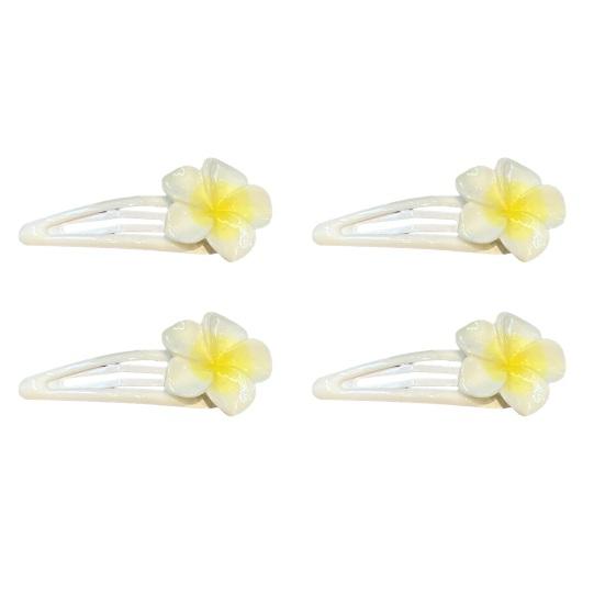 

4Pcs Girl Hairpins Flower Decor Base BB Clip Base Design Hair Clips Smooth Surface Versatile Hair Accessory