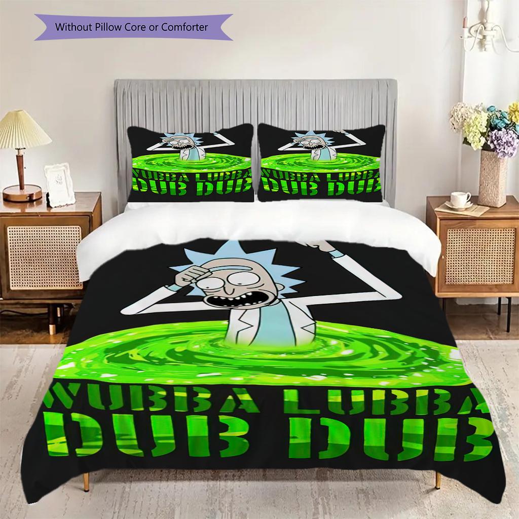 Wubba Lubba Dub Dub Rick Sanchez Home Soft Sofa Cover Blanket Down Pillowcase Duvet Cover Without Core Threepiece Set Without Core