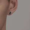 925 Men's Black Irregular Stud Earrings - Trendy and Unique Ear Jewelry for Boys