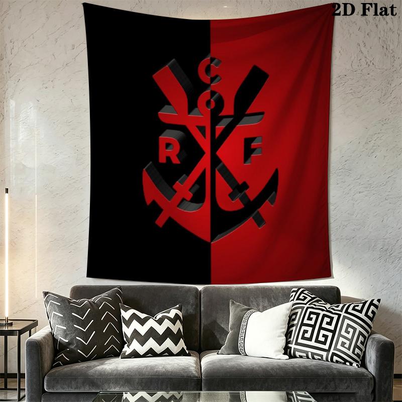 CR Flamengo Wall Tapestry Aesthetic Wall Hanging Printed Fabric Blanket Decorative Tapestries for Bedroom Living Room Home Decor
