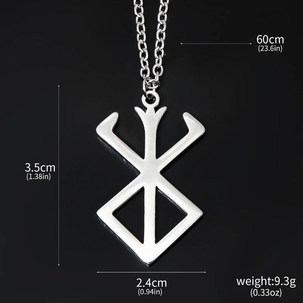Anime Berserk Stainless steel Logo Necklace Guts Sword Logo Pendants Unisex Costume Jewelry Decoration Necklace Halloween Gift
