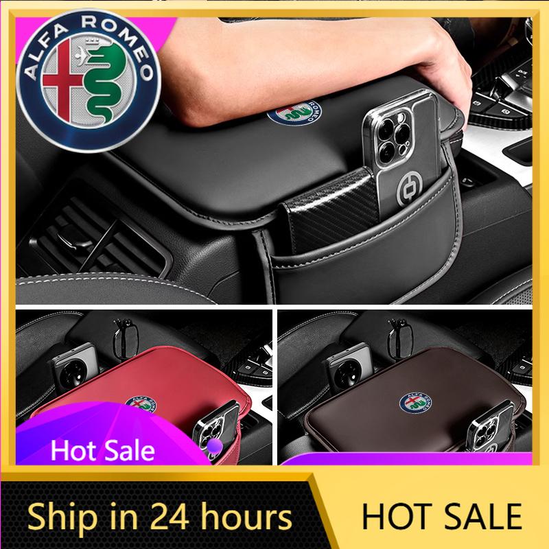 Pegatinas para Coche Para Caja Reposabrazos de Coche Alfa Romeo Alfombrilla Guardar Ordenar Cojín Almohadilla Protectora Para Alfa Romeo giulia stelvio giulietta 1