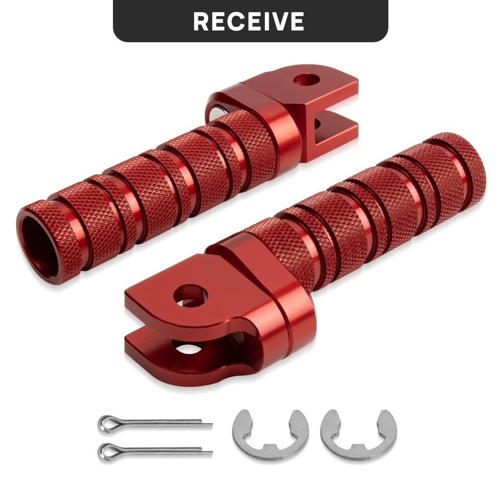 Motorcycle Step Front Pedal Non-Slip Silver Tone Foot Pegs for Honda