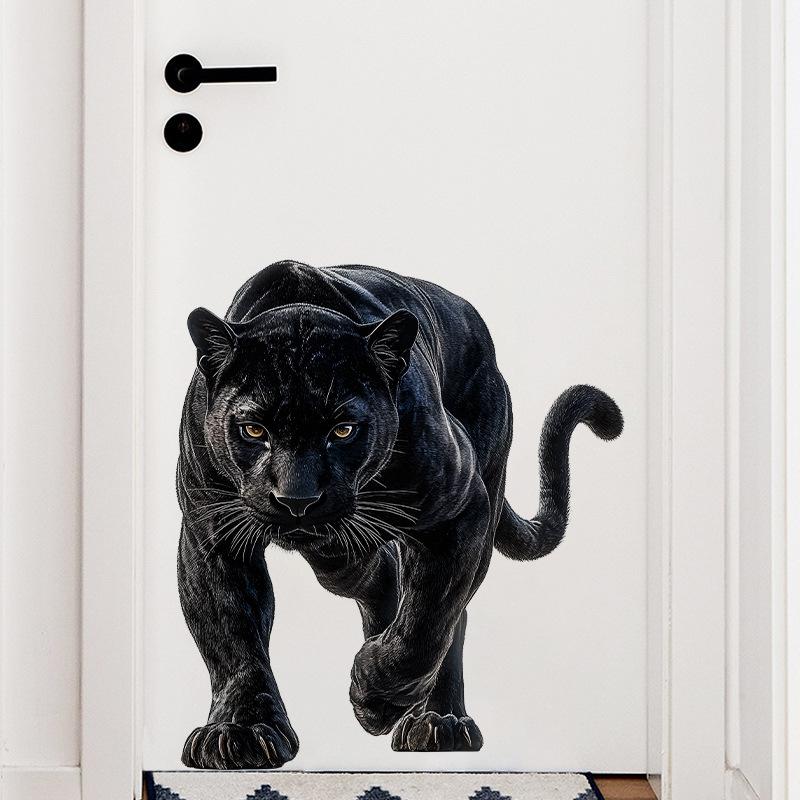 

Реалистичная наклейка на стену «Черная пантера» для комнаты мальчика, украшение двери и стены, декор детской спальни, самоклеящаяся 40x60cm разноцветный