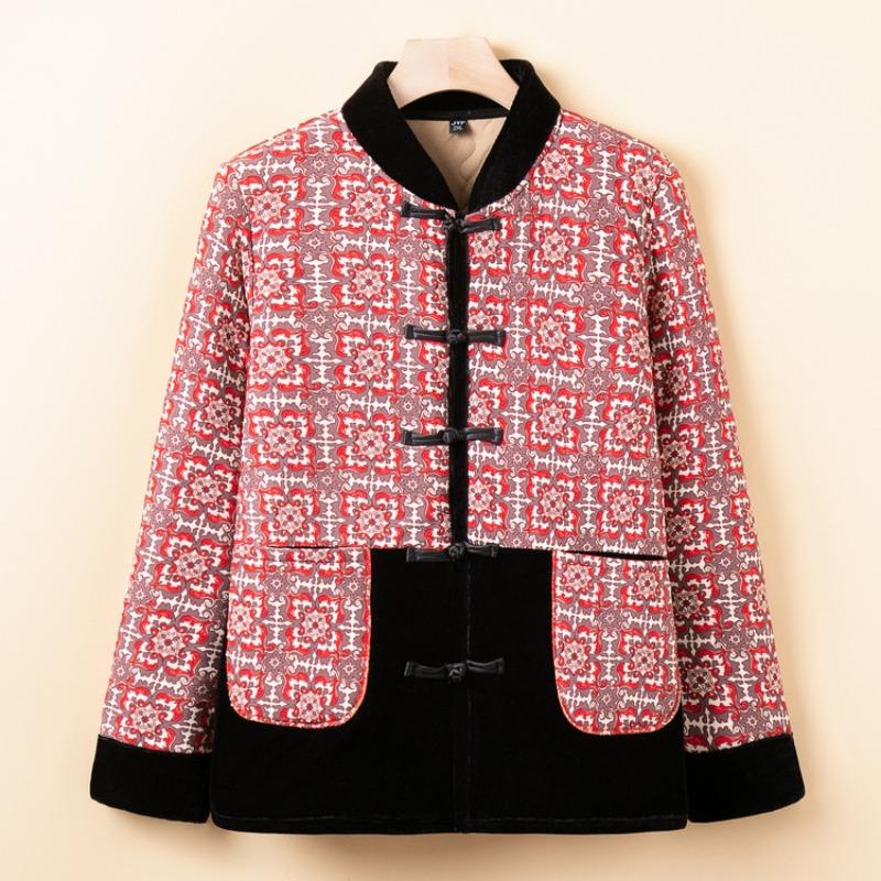 New Chinese thermal jacket grandma camel down padded jacket old lady clothes old man winter padded clothes female mother