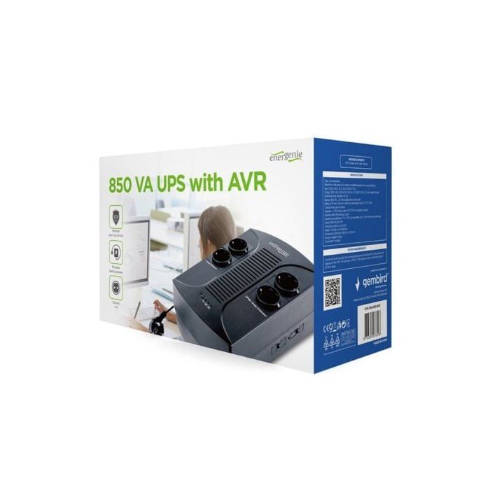 Onduleur - Gembird - EnerGenie EG-UPS-002 - 850 VA - 510 Watt - 4 connecteurs de sortie