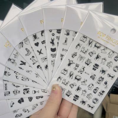 Manicure Decal Multipurpose Eco-friendly Unique Excellent Sexy Girl Nail Sticker DIY Art Accessories for Student