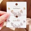 2026 Elegant Gold-Tone Clover Stud Earrings: Copper-Plated, Rhinestone-Embellished, Versatile & Luxurious
