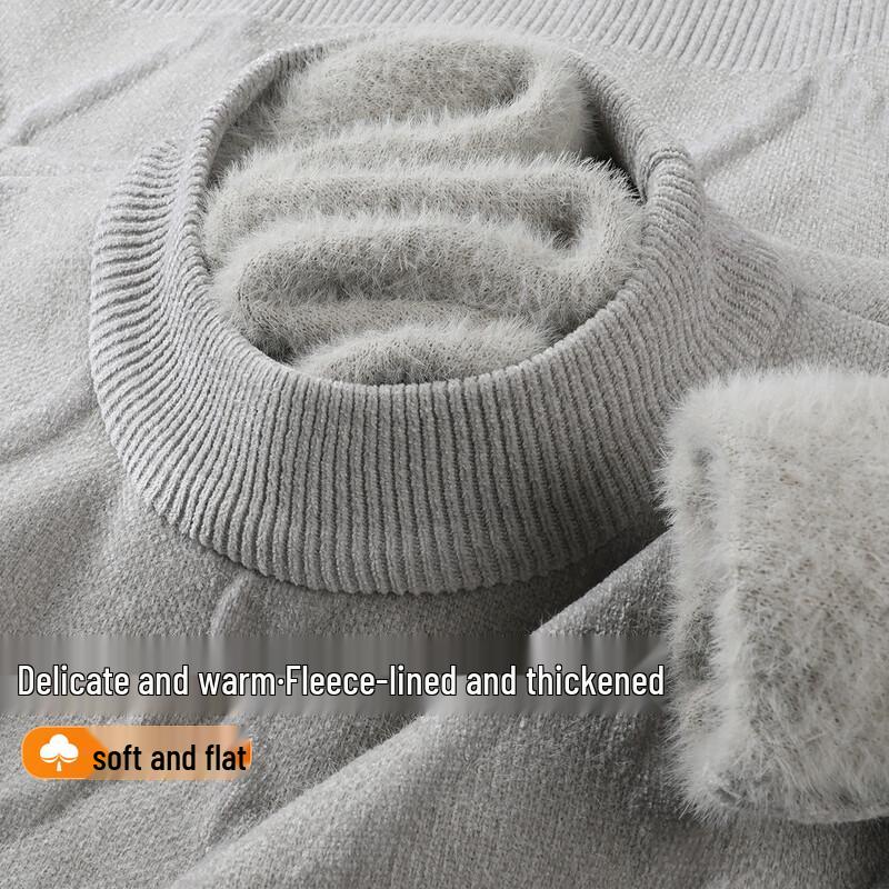 SNOWFLYING Men s Fleece-Lined Mock Neck Knit Sweater 3XL