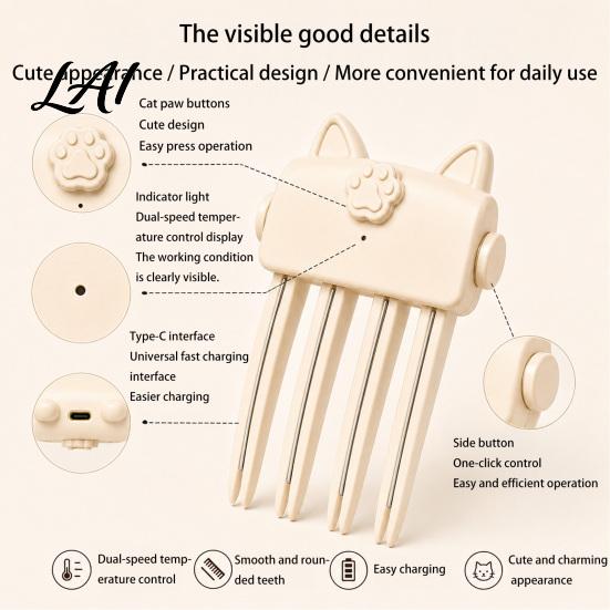 Non Damaging Hair Fluffer Heated Volume Clip for Fine Flat Hair Electric Root Lifter Comb Home Styling Accessories with 2 Heat Settings Volumizing