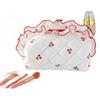 Floral Cherry Cosmetic Bag With Breathable Polyester For Daily Use