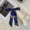 Long silk scarf, new thin and narrow decorative scarf, multi-purpose headscarf, headband, hair tie, bag streamer, gift box strap.