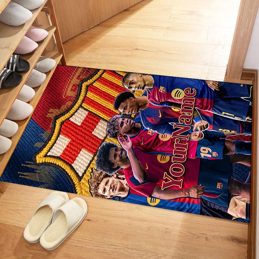 Fc Barcelona Personalized Text Carpet Perfect for Hallway Dormitory Dining Room Game Room Antislip Carpet Decorate Offices Best for Christmas