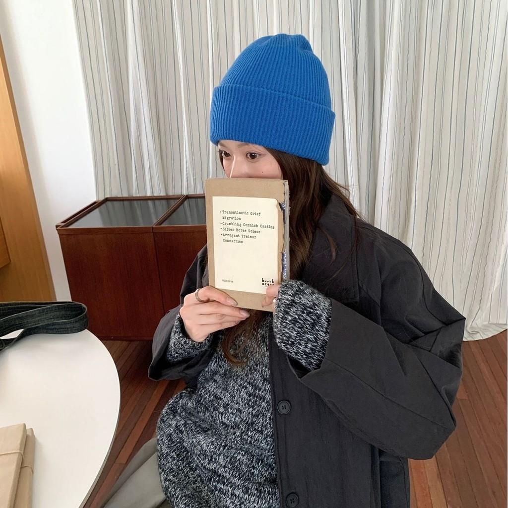 Women Pure Wool Knit Hat With Double Layer Warmth For Winter Casual Wear