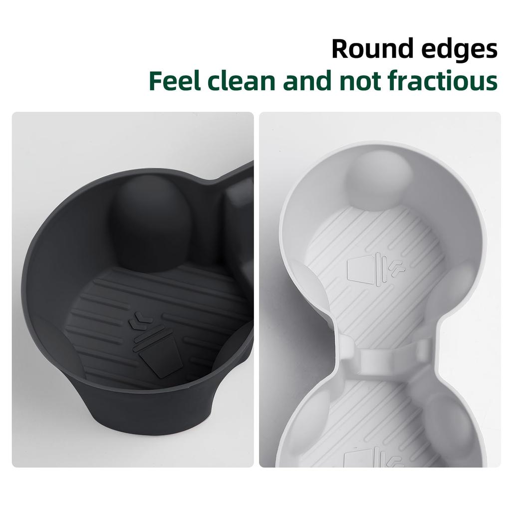 FDAIUN Car Cup Holder Coaster Mat Silicone Pad Fits Tesla Model Y Juniper Tesla Model 3 2025 Rubber Mat Vibration Reduction Silica Gel Custom Interior