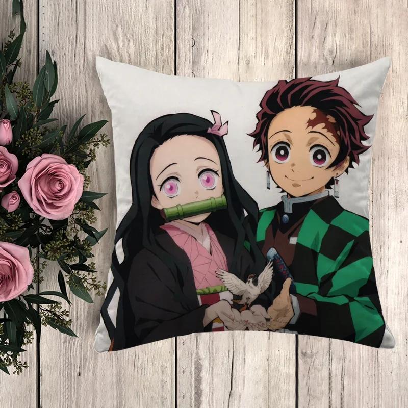 Kissen Demon Slayer Dekorative Kissenhülle Kissenbezug x Kissenbezüge Herbstdeko Sofakissen Bezüge für Bettkissen