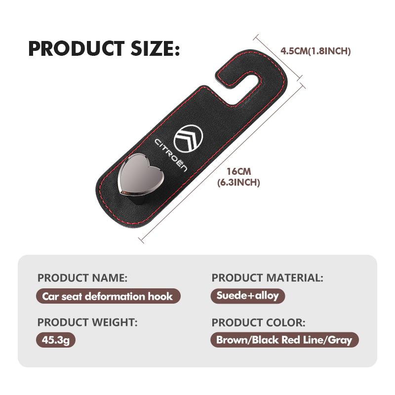 Hidden Car Seat Back Hook Wear-Resistant Rear Row Storage Hanger For Citroen C5 C1 C2 C6 C4L DS3 DS4 DS5 C-Elysee Grand Berlingo