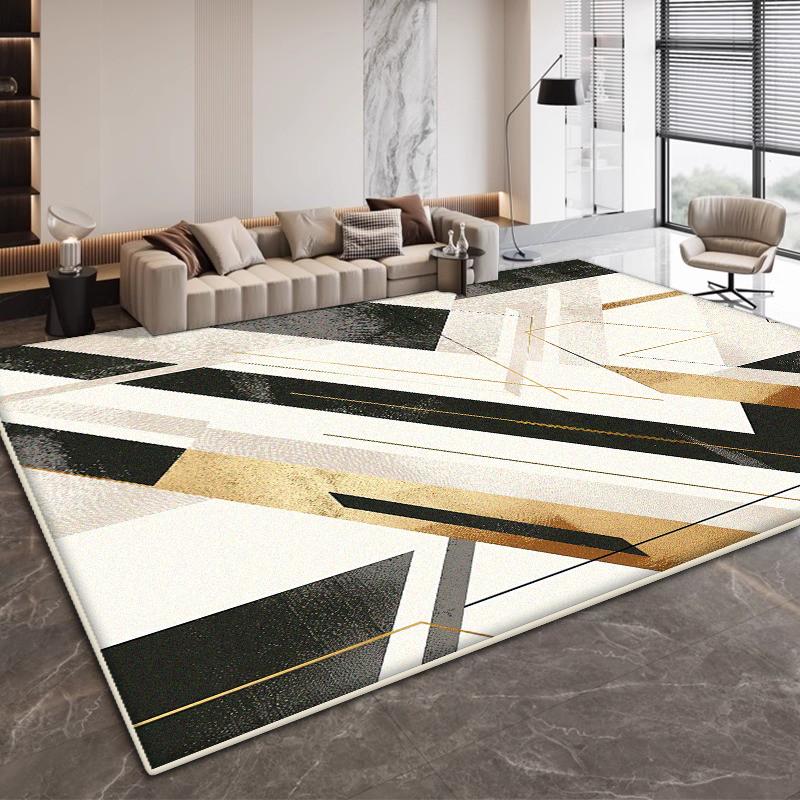 Modern Geometric Design Living Room Carpet Simple Decoration Bedroom Non-slip Large Rugs Office Coffee Tables Soft Mat Washable