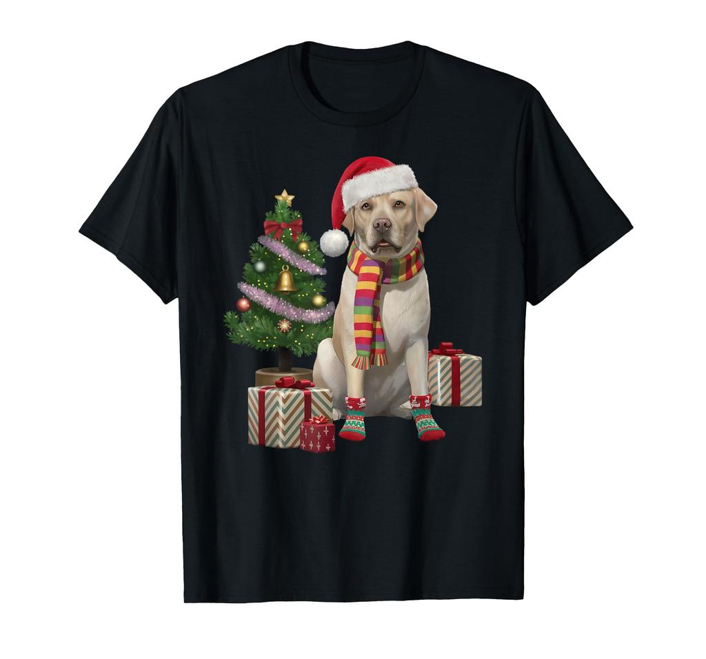 Yellow Labrador Christmas Dog Santa Hat Pajamas Puppy Puppy T-Shirt