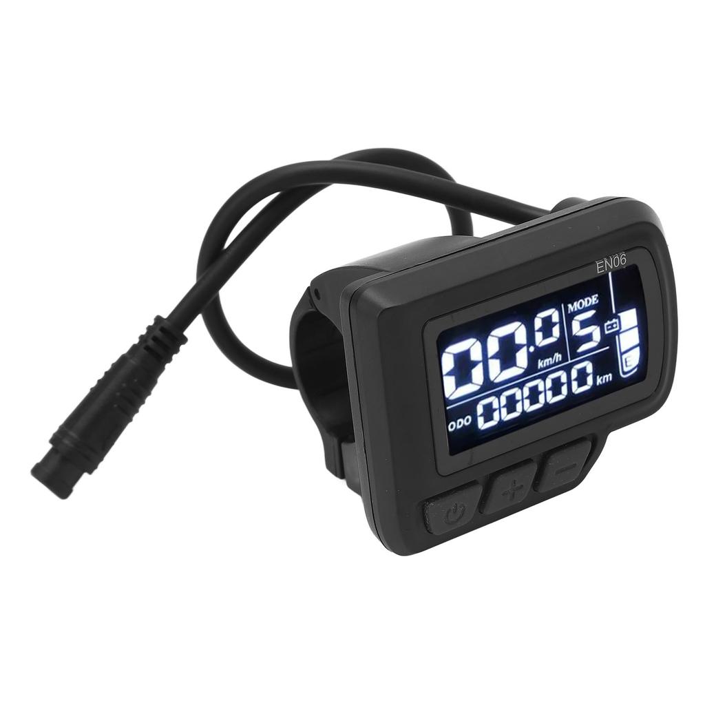EN06 Display LCD per Bicicletta Elettrica Tachimetro con Connettore Luce 6 pin Cavo Impermeabile 24V 36V 48V 60V