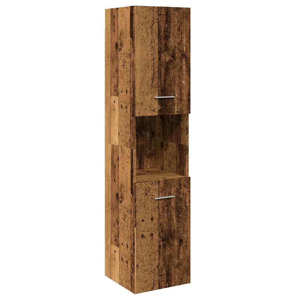 Vidaxl Wall-Mounted Bathroom Cabinet, Old Wood, 30X30X130 Cm