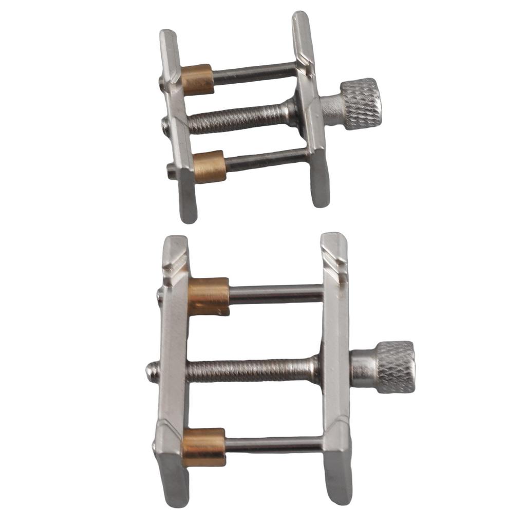 2Pcs Watch Movement Clamp Aluminum Alloy Case Vice Holder Adjustable Repairing Tools