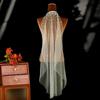 Pearls Crystal Decors Bridal Veils with Hair Comb Seethrough Sheer Single Layer Head Veils for Wedding Event Photography
