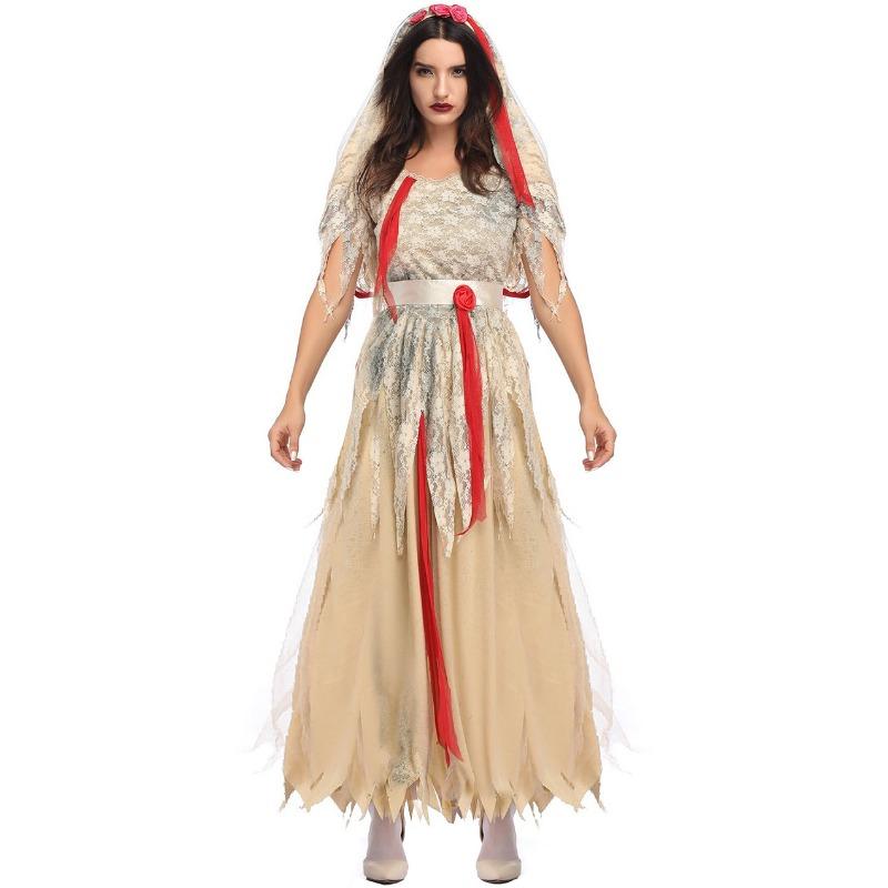 

Костюм на Хэллоуин M-XL, взрослый, женский, косплей призрачной невесты, маскарадный костюм для вечеринки XL