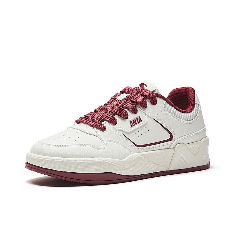 Anta C37 Series Classic Versatile Non-Slip Wear-Resistant Low-Top Skate Shoes Women sneaker White Red 922528037-4