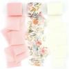 Party DIY 1/3 Roll Satin Ribbon Printed Flowers 4cm Width Chiffon Ribbon Frayed Edges 5m Length Silk Ribbon Wedding Bouquets
