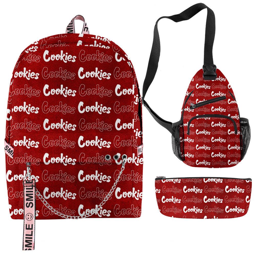 Cook 3D Digital Color Printing Set Oxford Cloth Waterproof Backpack Student Bag