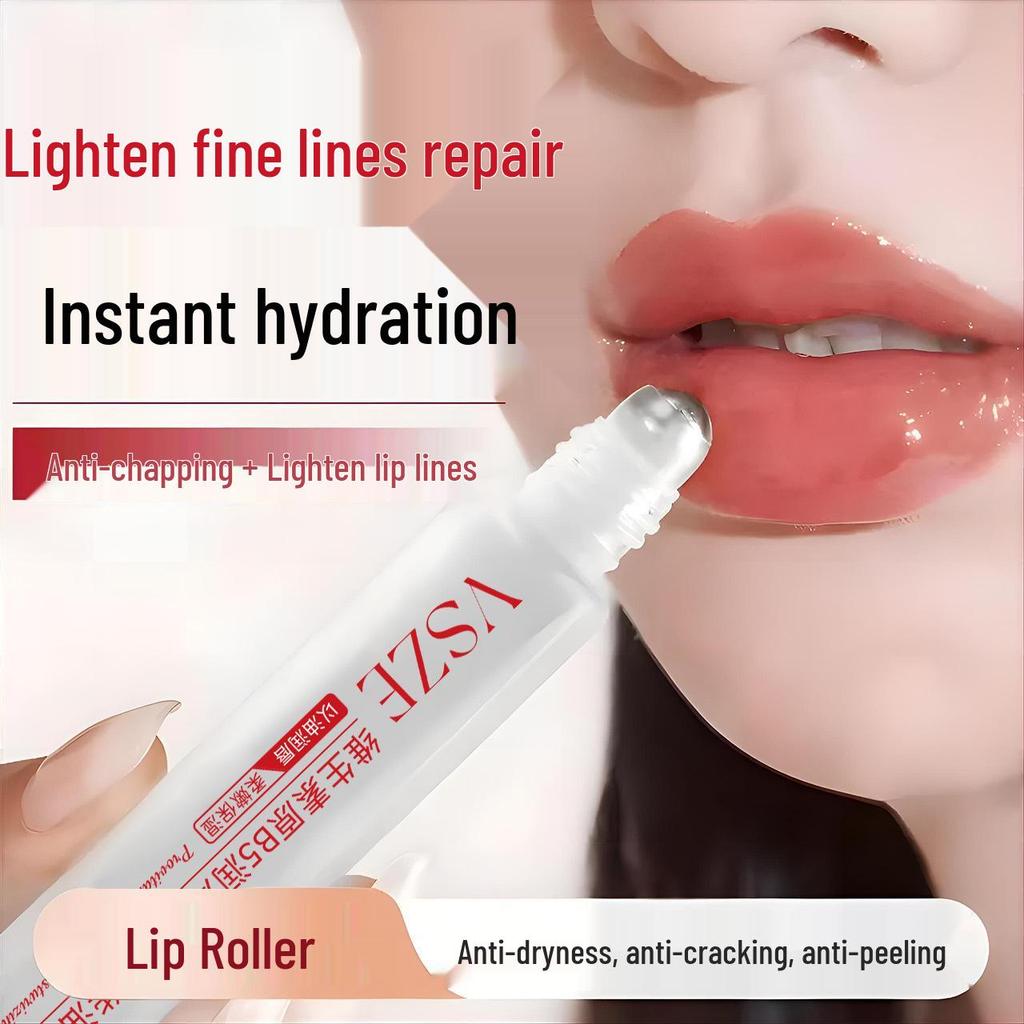 VSZE Vitamin B5 Hydrating Lip Serum Rollerball - Anti-Cracking & Refreshing Lip Oil Gloss.