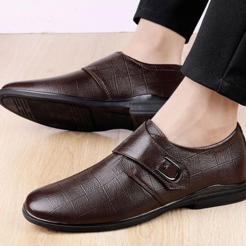 Fashion Business Round Toe Leather Shoes for Men Comfortable Classic Luxury Original Low Price Designer Cowhide Common Man Casual Shoe
