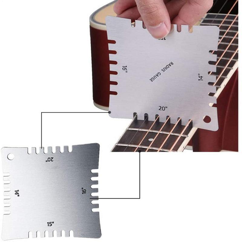 Gitár húrmagasságmérő hézagoló mérőpálca tiszta skálával Mérőszerszámok Fém Luthier Beállító Készlet Hídhoz