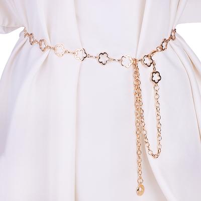 Fashion Metal Hollow Flower Waist Chain For Women Dress Shirt Suit Decoration Belts Body Chain