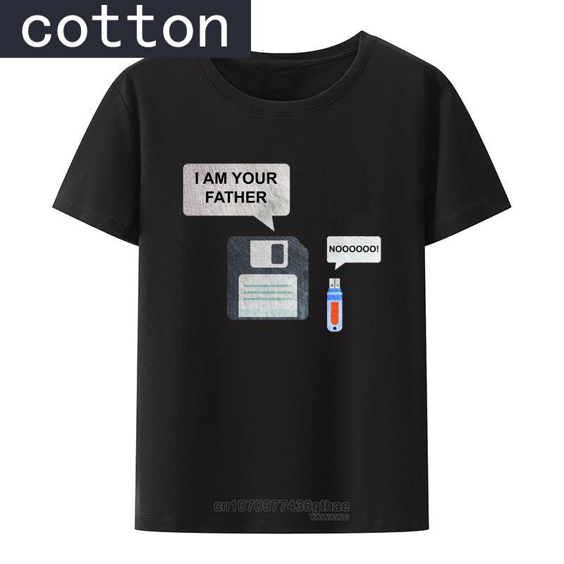 3inch Disk and USB Drive Conversation Cotton Tshirts Funny Programmer Tee Graphic Tshirts Casual Hipster Printed Tshirt Top