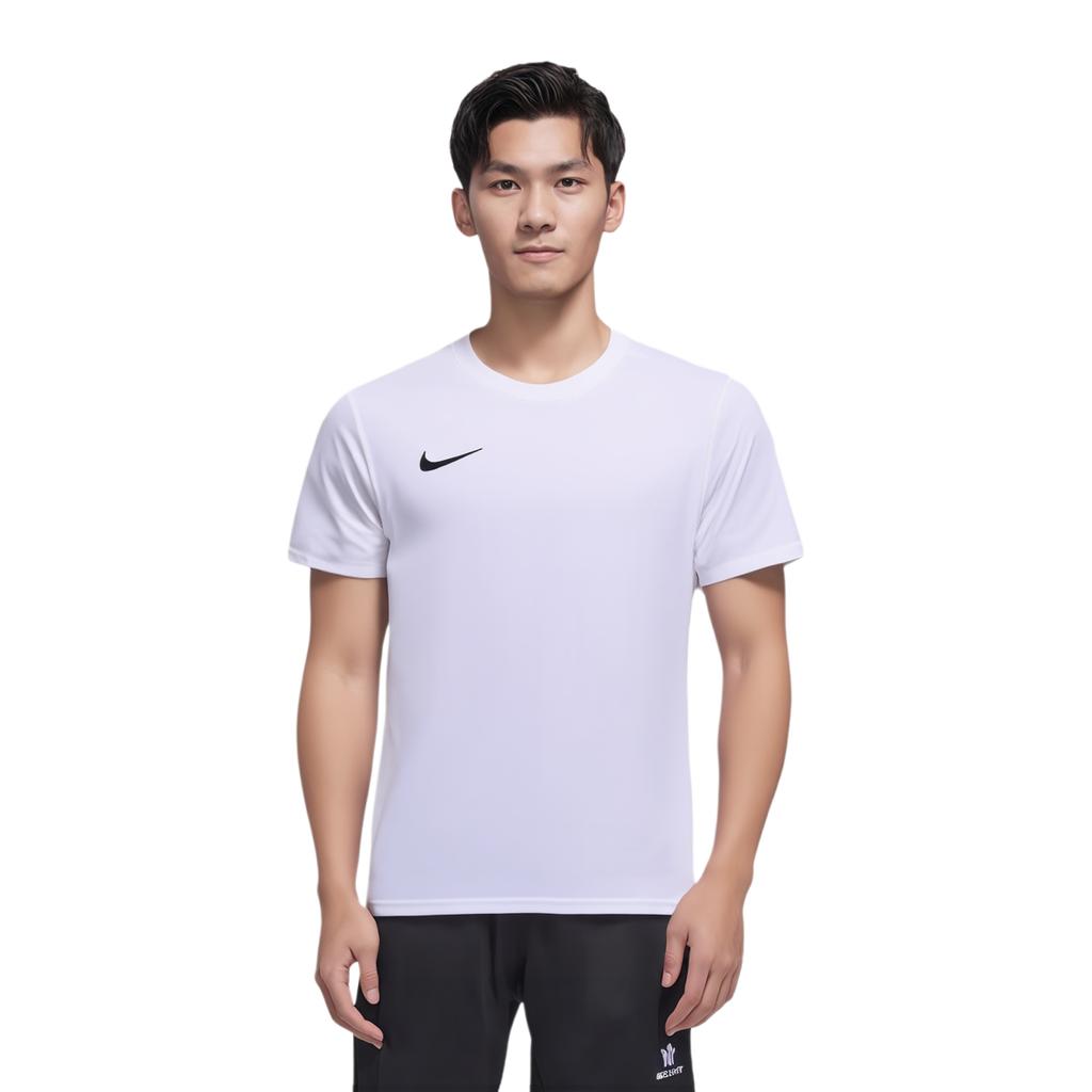 Nike Solid Color Simple Print Small Logo Quick-Dry Round Neck Short Sleeve T-Shirt Men Tops White HF0524-100
