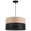 Single Hanging Lamp Classic Oak Veneer Lampshade 40Cm