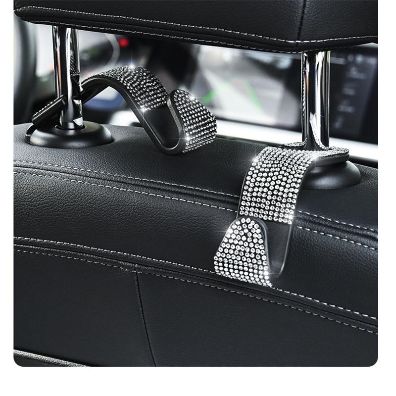 Universal Car Seat Back Hook Rhinestones Hanger Auto Back Universal Headrest Mount Storage Holder Car Interior Accessories