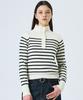 Damiswi Striped High-Neck Open Collar Knit_Ivory