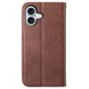 For iPhone 16 Wallet Case Calf Texture PU Leather Phone Cover with Strap