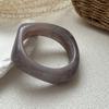 Boho Beige Irregular Acrylic Resin Chunky Bangles for Women on Hand Goth Geometric Metal Charm Bracelets Couple Jewelry Gift