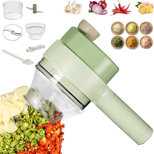 

LIVIA Food Processor, Vegetable Cutter, Chopper, Small Electric Slicer, 4-in-1 Multifunctional Handheld Electric Vegetable Cutter, Multifunctional Veg