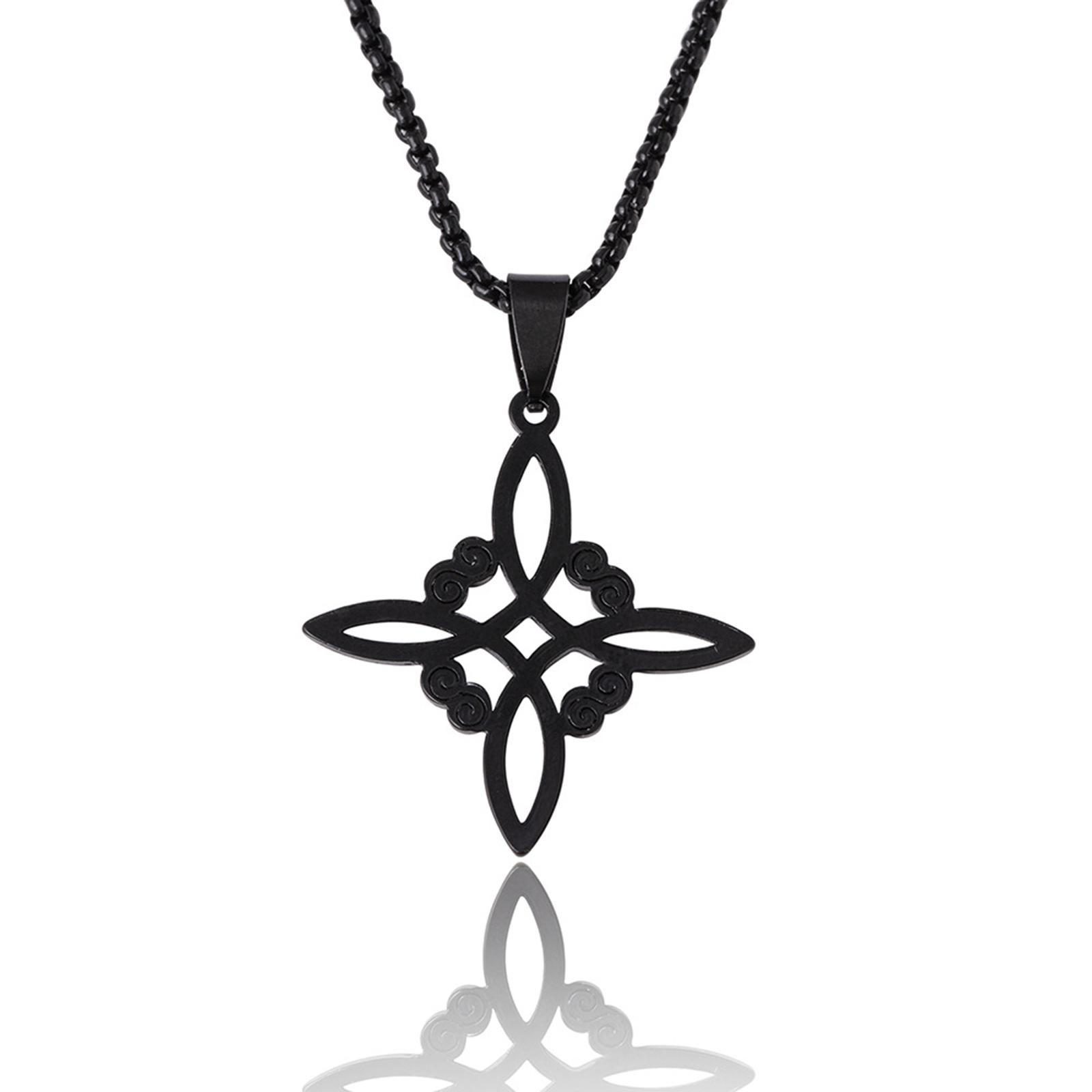 

Fashion Chic Celtic-Symbol Necklace Witchs Knot Pendant Necklace Clavicle Chain Witchcraft Lucky Women Jewelry Ornament