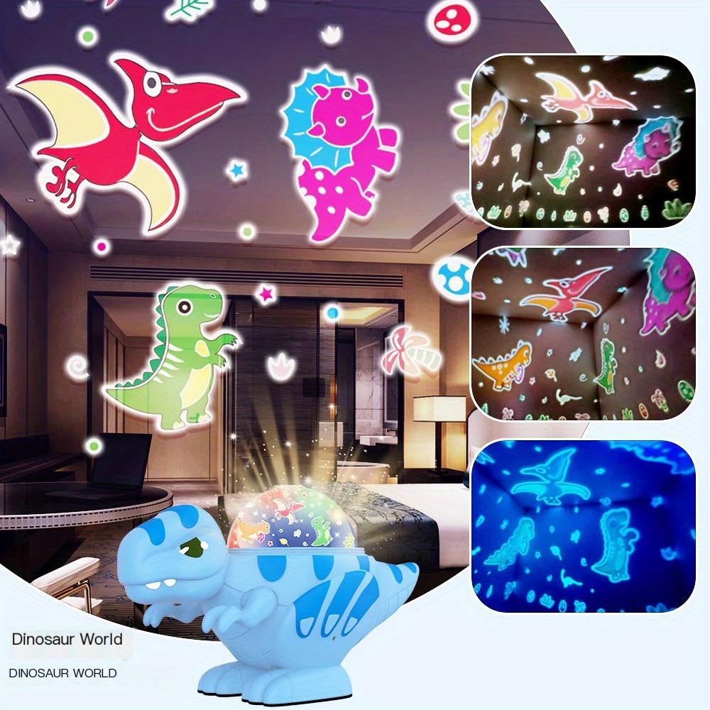 Dinosaur Night Light Projector USB Powered No Battery Needed, for Bedroom Ambiance Creative Dinosaur Themed LED Lamp with 360° Panoramic Projection