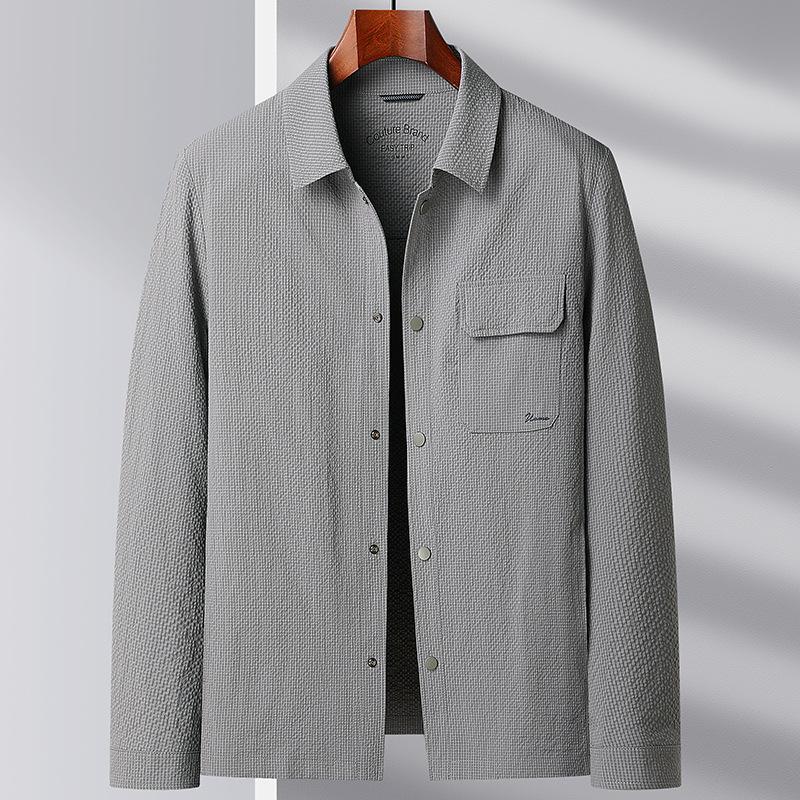 Spring and Autumn Lapel Tooling Version Top, Young and Middle-aged Light Luxury Business Texture Casual Jacket