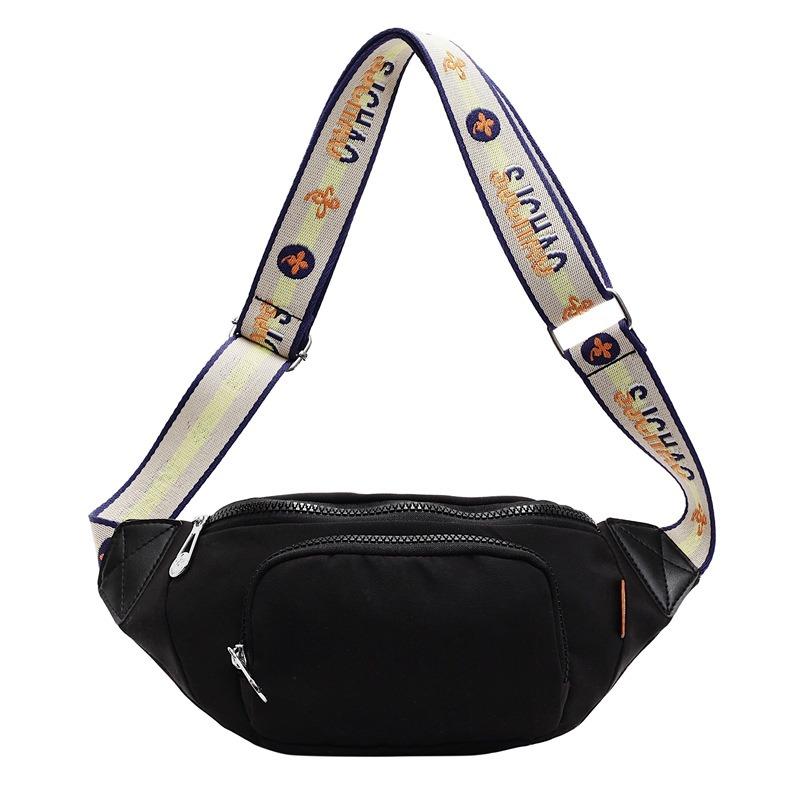 New women's breast bag sports key mobile phone storage bag fashion women's motorcycle solid color fanny pack