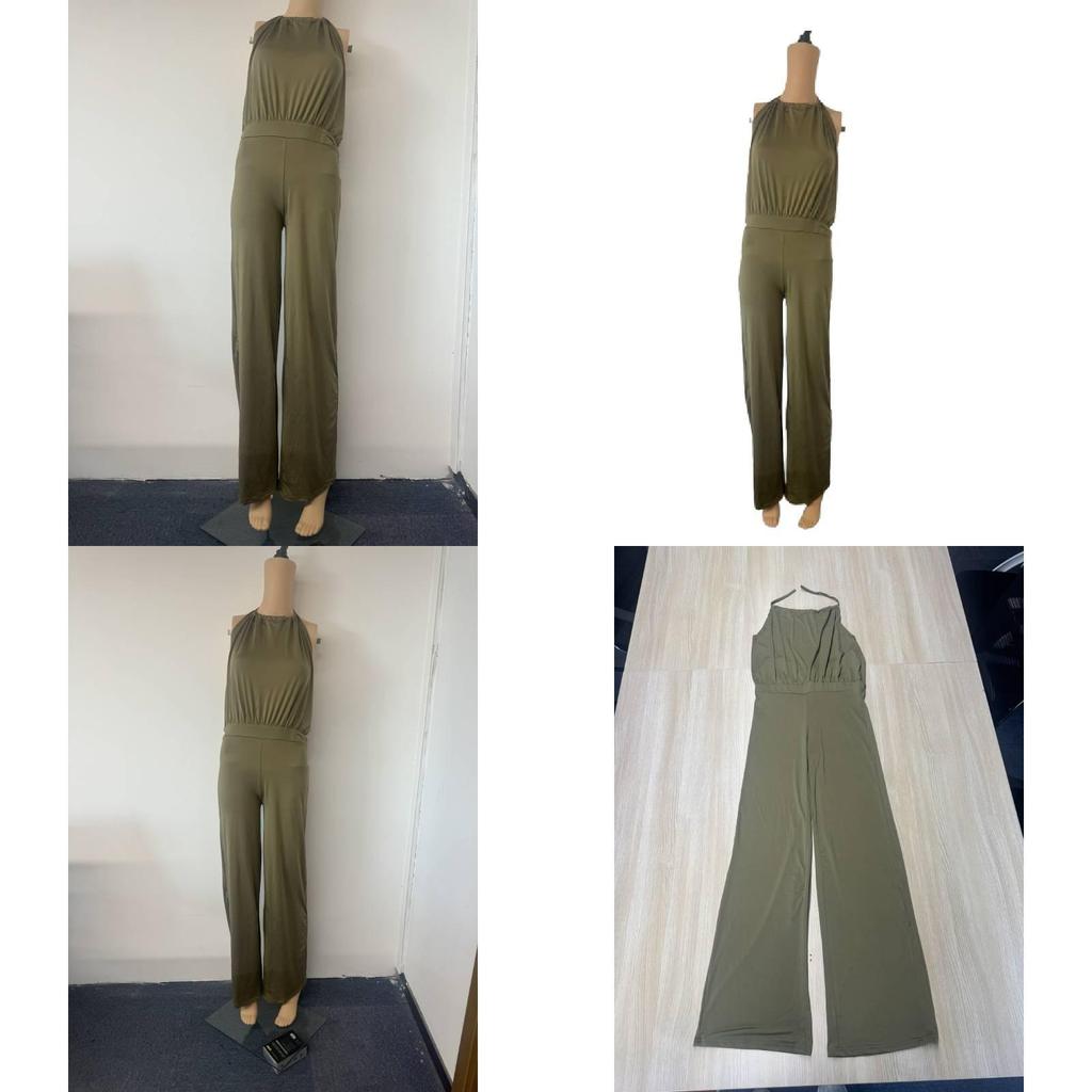 Streetwear-Jumpsuit für Damen mit Patchwork-Design und High-Waist-Passform